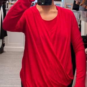 DKNY Red  Blouse with Long Sleeves